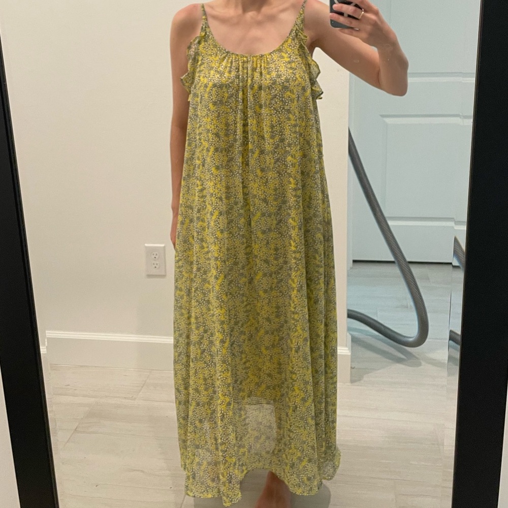 Yellow Loose Floral Who What Wear Dress Medium